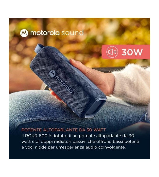 Altoparlante 30W wireless bluetooth Motorola ROKR 600 Blu