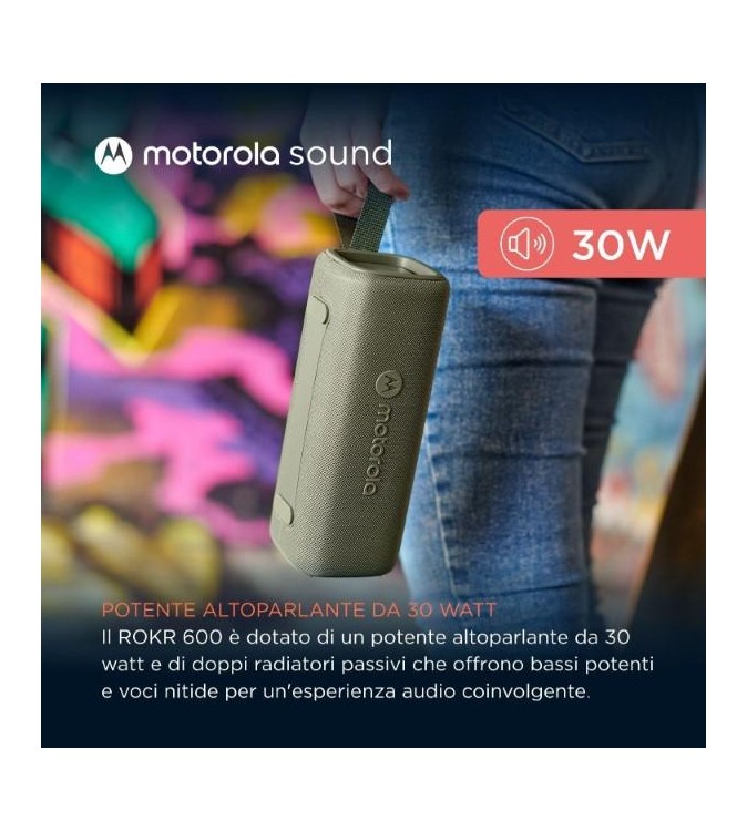 Altoparlante 30W wireless bluetooth Motorola ROKR 600 Verde