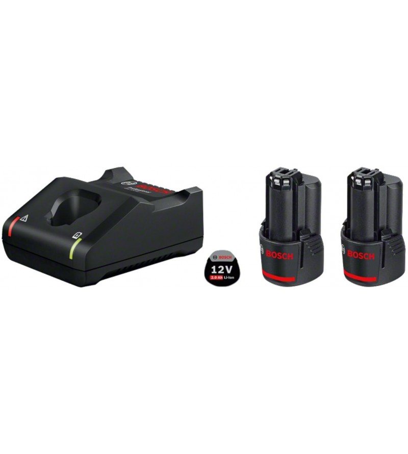1600A019R8,Set 2x Batterie 12V 2.0Ah + Caricabatteria