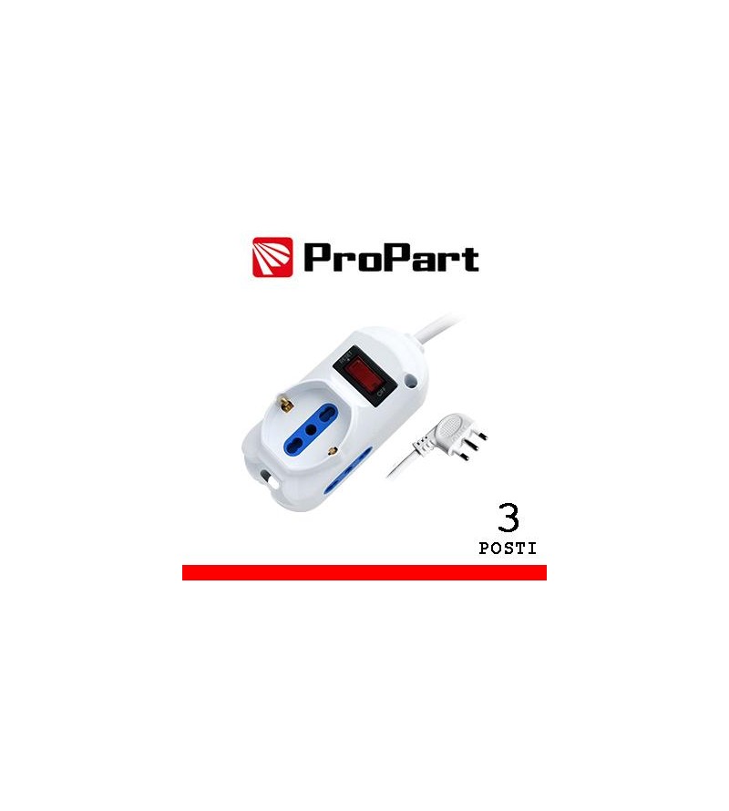 Multipresa 3pos bipasso + bipasso/schuko spina10A + inter.