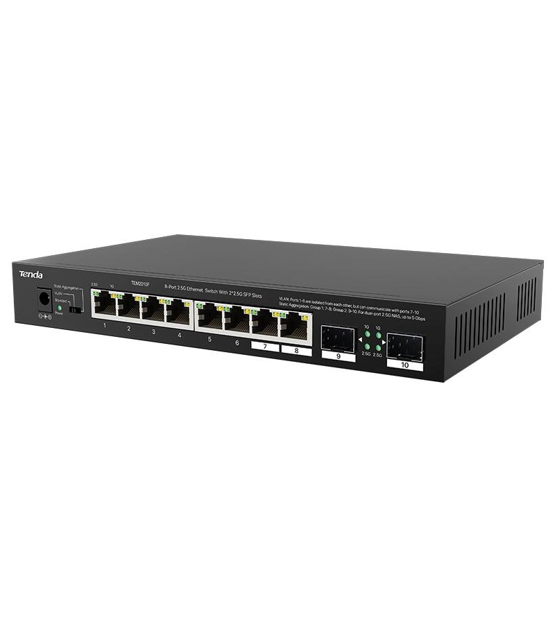 Tenda Switch 2.5G - 10 porte (8 porte 2.5GE + 2 SFP) Desktop | TEM2010F