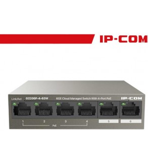 IP-COM Switch Gigab PoE cloud managed L2-6 port(4GE PoE+2GE)ProFi | G2206P-4-63W