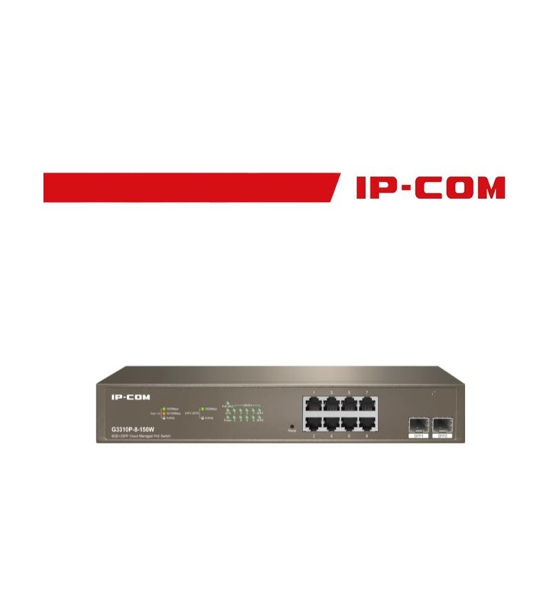IP-COM Switch Gigab PoE cloud manag L2 -10port(8GE PoE +2SFP)Pro | G3310P-8-150W