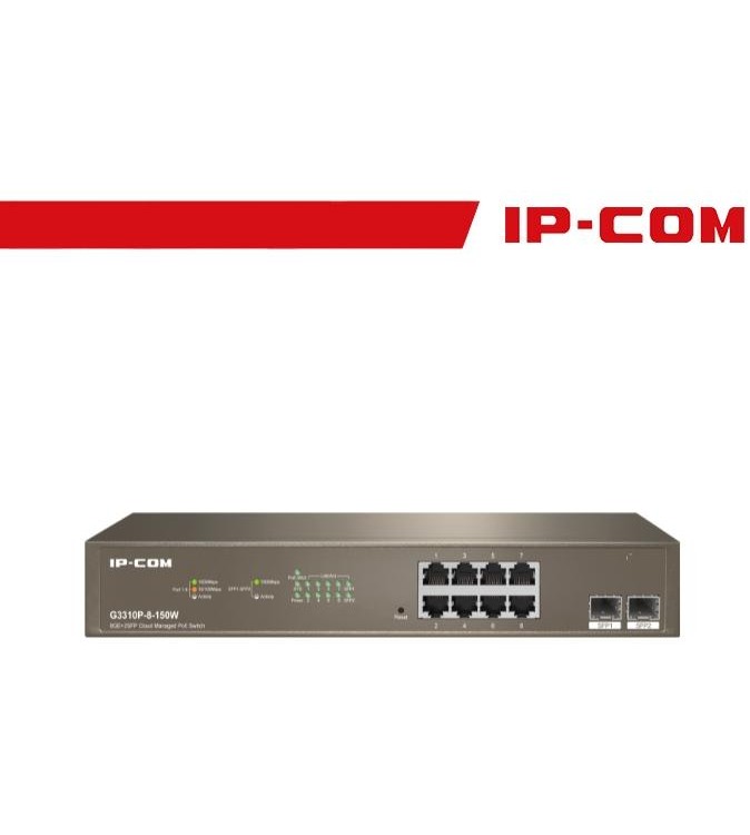 IP-COM Switch Gigab PoE cloud manag L2 -10port(8GE PoE +2SFP)Pro | G3310P-8-150W