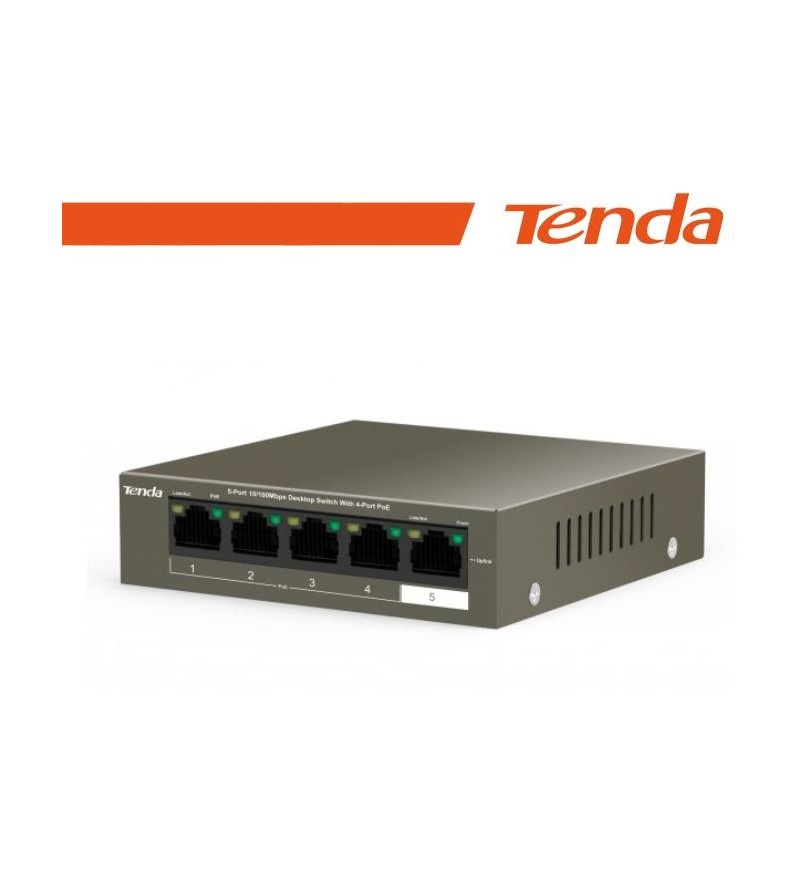 Tenda Switch Fast PoE - 5 porte (4 FE PoE + 1 FE) | TEF1105P-4-38W