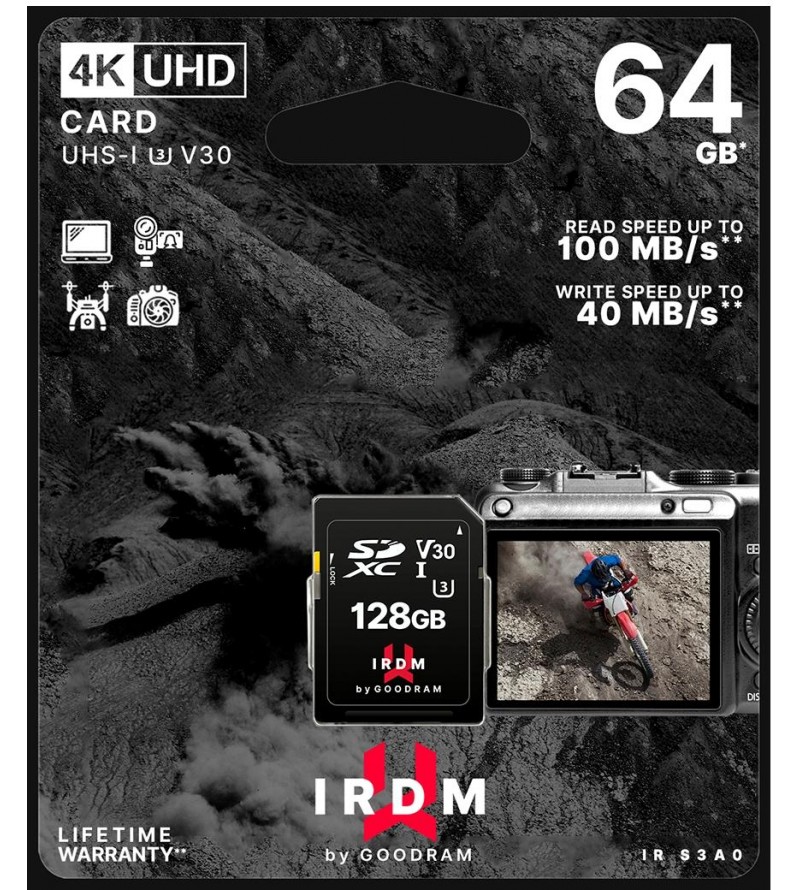 GoodRAM Scheda SD 64GB UHS I U3 - retail blister - IR-S3A0-0640R12