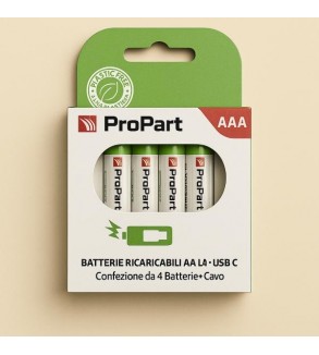 Batterie AAA Ricaricabili USB‑C 1.5V 356mAh – Confezione da 4