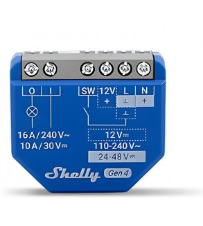 Shelly 1 Gen4 - Smart Relay contatto pulito 16A AC/DC WiFi/BT/Matter/Zigbee