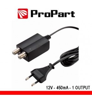 Alimentatore per amplificatori d'antennaTV 12V 450mA 1uscita