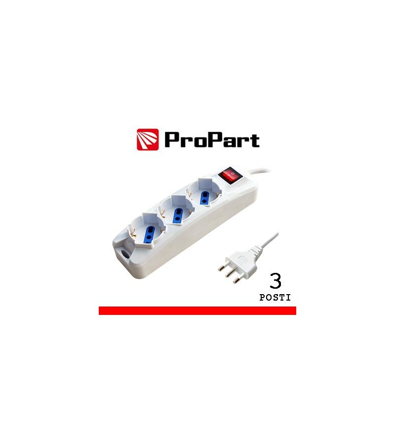 Multipresa 3pos bipasso/schuko spina16A +interr.