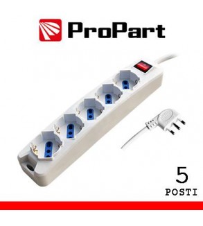 Multipresa 5pos bipasso/schuko spina16A +interr.