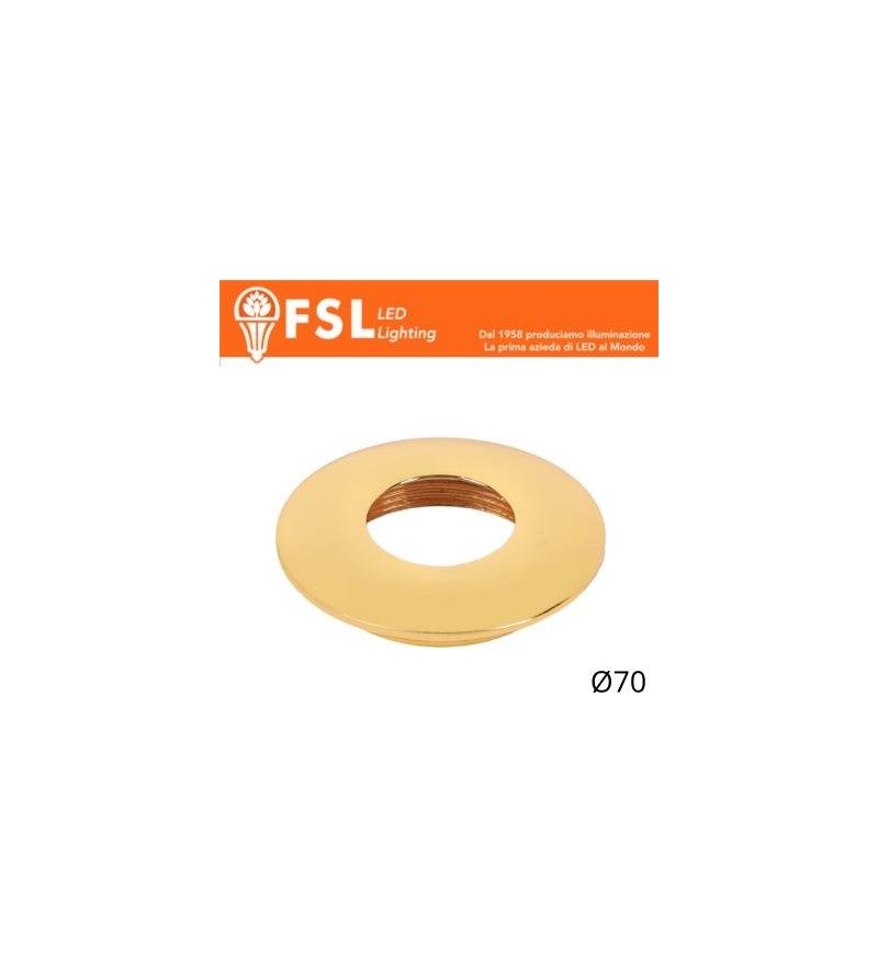 VEGA - Cover Curva per Punto Luce LED – Ø70 – Oro
