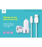 Suit Carica Auto 2 Out 3.1A e Cavo USB Tipo-C Dati e Carica
