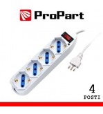 Multipresa 4pos bipasso/schuko spina10A +interr.