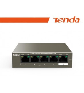 Tenda Switch Gigabit PoE - 5 porte (4 GE PoE + 1 GE) | TEG1105P-4-63W