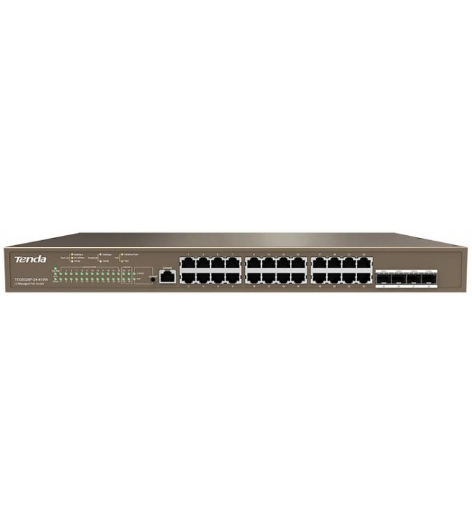 Tenda Switch Gigab PoE gestito L3 - 28port(24GE PoE +4SFP) | TEG5328P-24-410W
