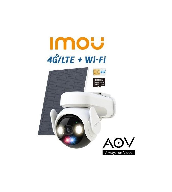 Imou Kit Telecamera AOV PT a batteria 5Mp 3K Kit Wi-FI + 4G con SIM inclusa