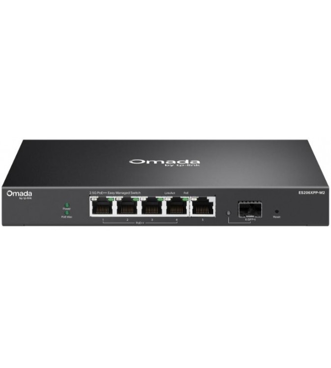 Omada 5-Port 2.5GBASE-T and 1-Port 10GE SFP+ Easy Managed Switch with 4-Port PoE
