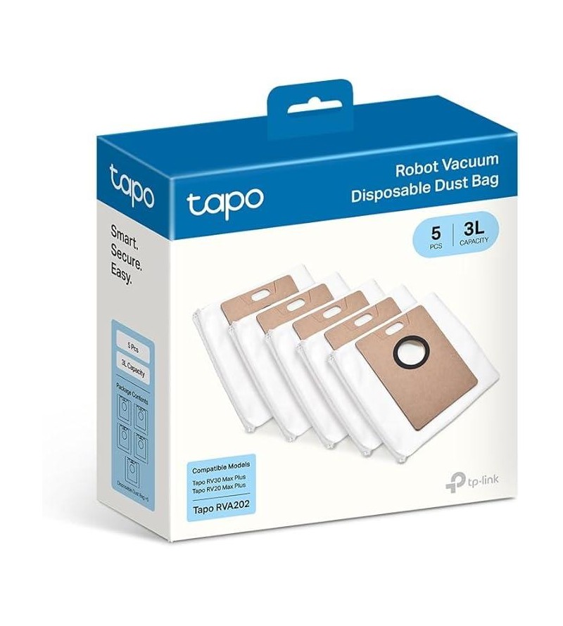 Tapo RVA202 Kit Sacchetti ricambio Robot RV20 Max Plus (5 pezzi) Serie RV20/30