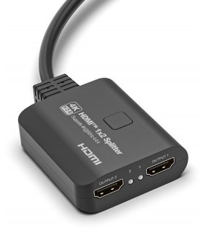 Splitter HDMI 1x2, 18G HDCP2.3, 4K@60Hz, Downscaler On-Off