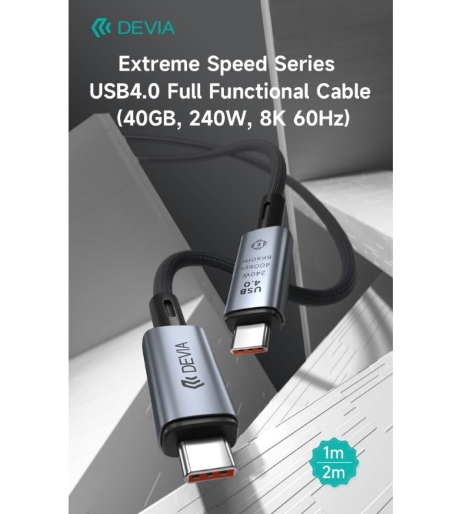 Cavo tipo-C USB 4 40GB 240W 8K 60HZ Nero 1M