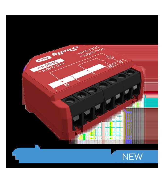 Shelly 1PM Gen3 - Smart Relay 16A AC/DC WiFi/BT/Matter PM