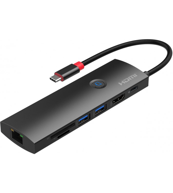 USB-C to HDMI 4K@60Hz(4:4:4) + USB3.2 GEN1(5Gbps) x2 + SD3.0