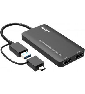 USB 3.0 (USB-A or USB-C) to Dual HDMI Video Graphics Adapter 