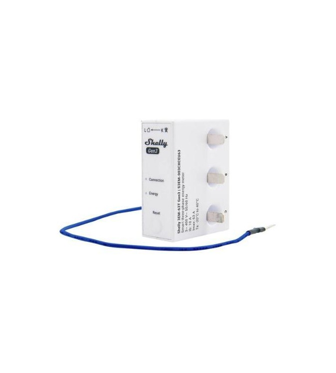Shelly 3EM-63T Gen3- Contascatti Elettr. Misuratore Energia Wi-Fi Trifase/Monofa