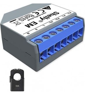 Shelly EM - Modul contatore energia Wi-Fi + pinza amperometrica 50A