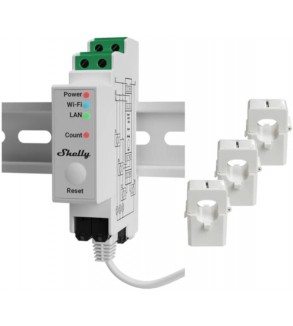 Shelly Pro 3EM 120A - Contatore energia DIN + 3 pinze120A