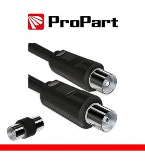 Cavo antenna TV IEC 2M SP-PR + ADATTAT. SP-SP NERO
