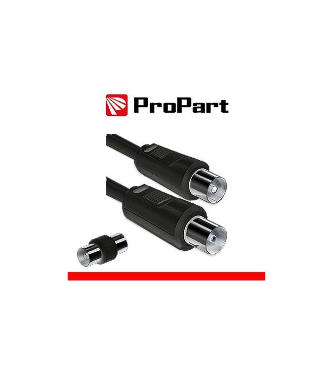 Cavo antenna TV IEC 2M SP-PR + ADATTAT. SP-SP NERO