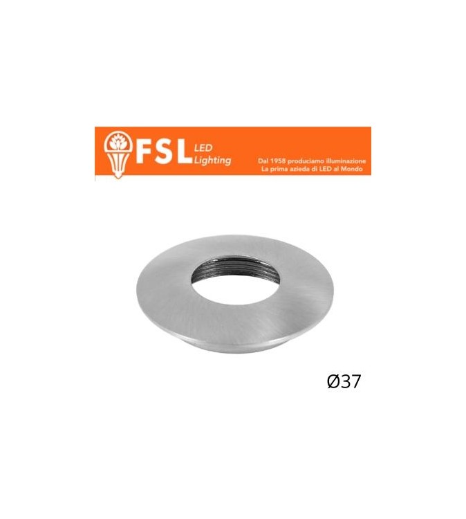 VEGA - Cover Curva per Punto Luce LED – Ø37 – Nichel Satinato