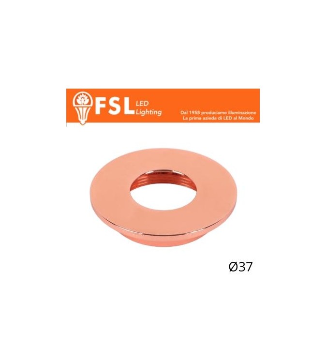 VEGA - Cover Piatta per Punto Luce LED – Ø37 – Oro Rosa