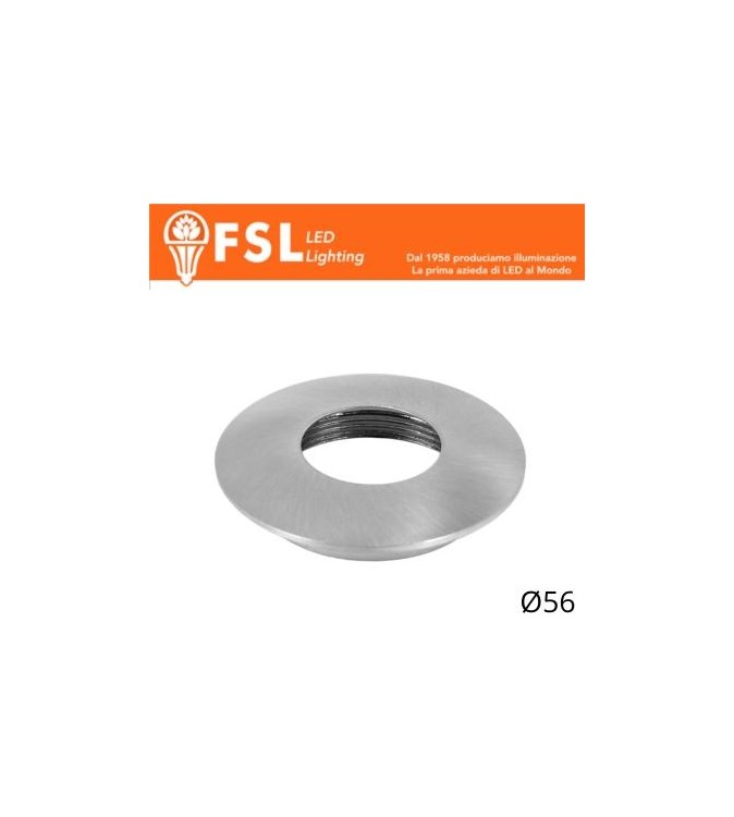 VEGA - Cover Curva per Punto Luce LED – Ø56 – Nichel Satinato