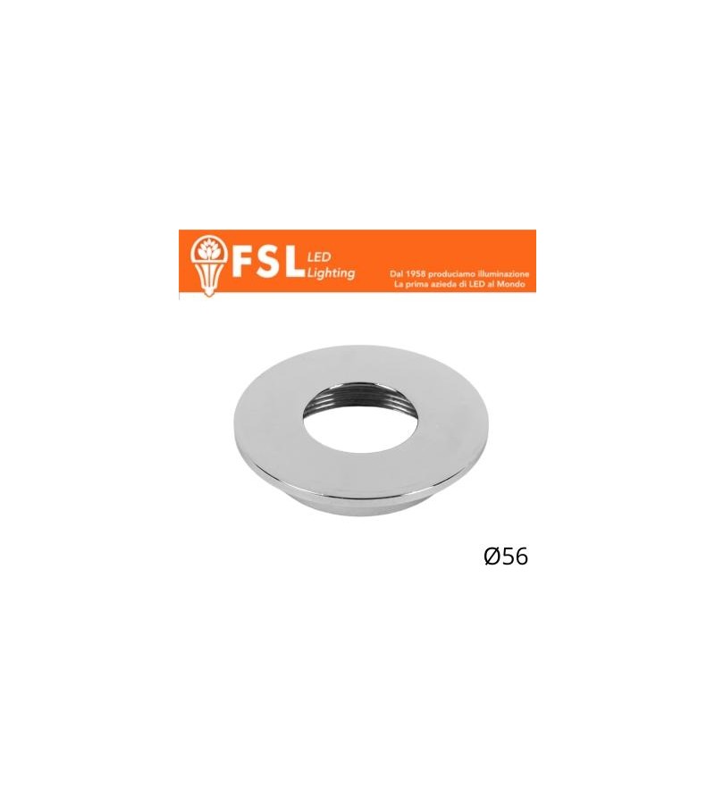 VEGA - Cover Piatta per Punto Luce LED – Ø56 – Cromo