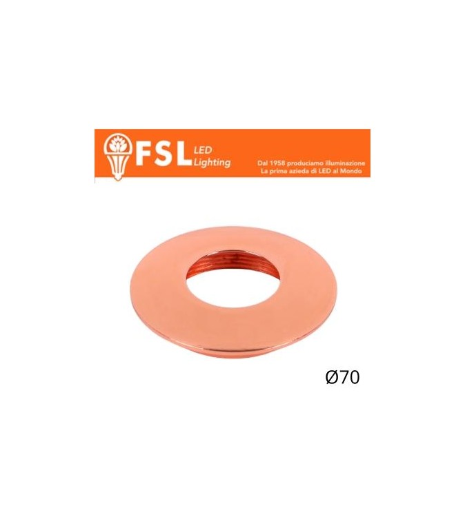 VEGA - Cover Curva per Punto Luce LED – Ø70 – Oro Rosa