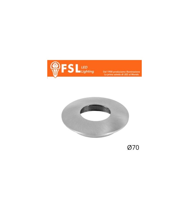 VEGA - Cover Curva per Punto Luce LED – Ø70 – Nichel Satinato