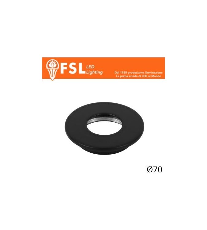 VEGA - Cover Piatta per Punto Luce LED– Ø70 – Nero