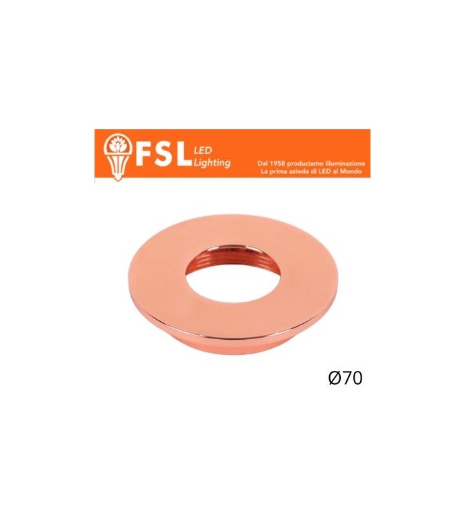 VEGA - Cover Piatta per Punto Luce LED – Ø70 – Oro Rosa