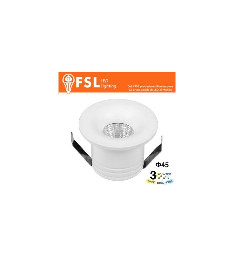 ORION - Punto luce LED Ottica arretrata – 4W 3CCT 45*36mm IP20 Driver Eaglerise