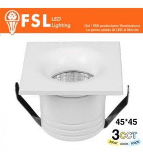 ORION - Punto luce LED Ottica arretrata QUADRATO - 4W 3CCT 45*45*36mm -Eaglerise