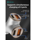 Caricatore rapido da auto con 2 out Usb A e 2 Out Tipo-C 48 Watt