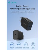 Carica Batterie PD 45 Watt Tipo-C per carica rapida nero