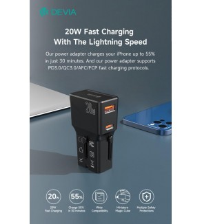 Caricatore 20W PD+QC MINI da Viaggio con Spine Universali