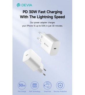 Carica Batterie Uscita Tipo-C carica rapida PD 30 Watt GaN