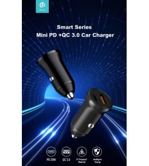 Carica da Auto Super Rapido Slim PD+QC3 30W. 2 Out A+C Nero