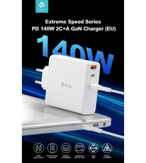 Carica batterie PD da 140 Watt GaN 2 uscite Tipo-C ed una Usb A