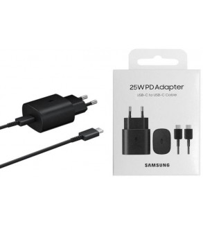 Caricabatteria Originale Samsung EP-TA800XBE 25W con Cavo